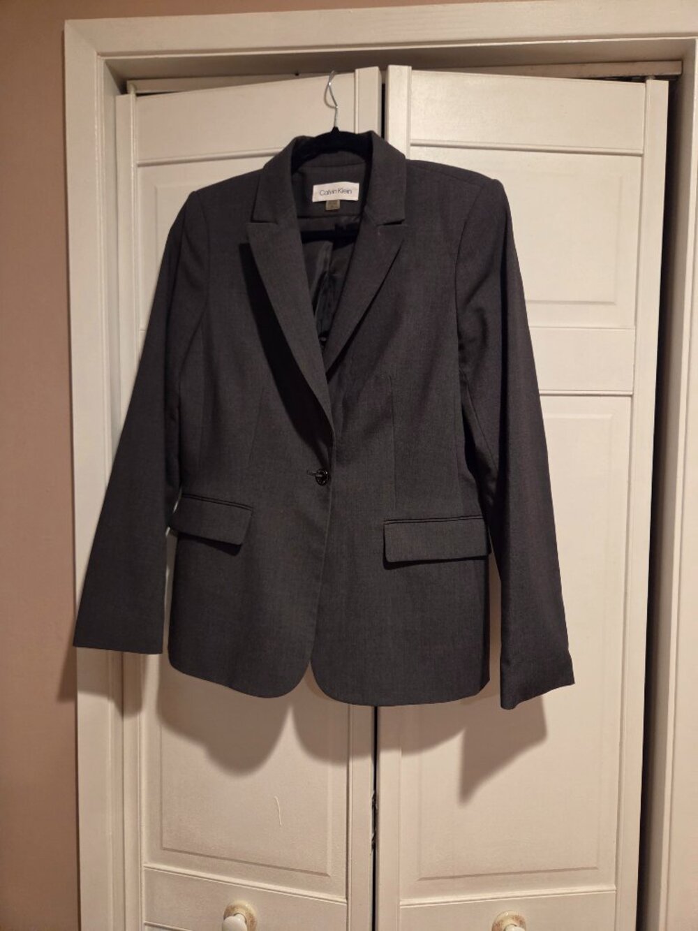 Calvin Klein Dark Grey One button work blazer
